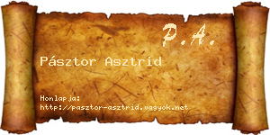 Pásztor Asztrid névjegykártya